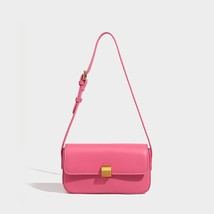 Elegant Pink Crossbody Bag for Women Simple Square Flap Shoulder Purses Fashion  - £30.94 GBP