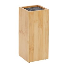 Bamboo Knife Block With Bristles Wooden Universal Knives Stand Holder 4X4X9 In - £40.07 GBP