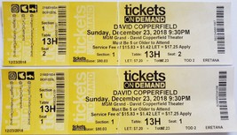 Set Of 2 David Copperfield Mgm Grand Las Vegas 2018 Used Ticket Stub - £3.09 GBP