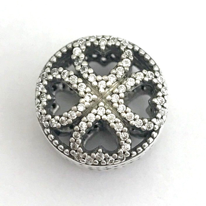 Authentic PANDORA Petals of Love Charm with Clear CZ, 791808CZ, Retired New - $42.74