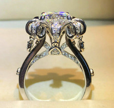 3CT Lab Created VVS1/D Diamond Flower Shape Engagement Ring 14K White Gold FN - £141.67 GBP
