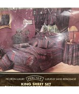 Shaftex Vintage King Sheet Set 1980s Green Maroon Gold Floral Persian Pa... - €51,33 EUR