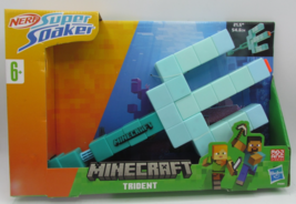 Nerf Super Soaker Minecraft Trident Water Blaster Pull Back Plunger Hand... - $9.99