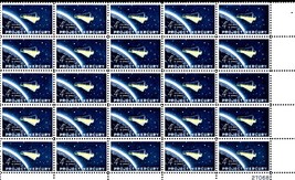 U S stamps - 1962 - 4 cent Project Mercury Stamp, 25 stamps With plate Number - $9.00