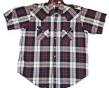Ely Plains Flannel Shirt Mens XL Pearl Snaps Western Short Sleeve Vtg - £13.37 GBP