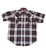 Ely Plains Flannel Shirt Mens XL Pearl Snaps Western Short Sleeve Vtg - £13.48 GBP