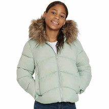 Rothschild Girls Size Small 7/8 Green Faux Trim Puffer Winter Jacket NWT - £21.32 GBP