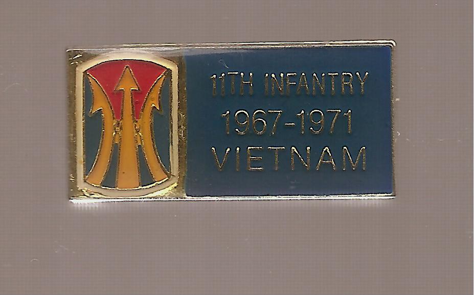 Vintage Vietnam War 11th Infantry 1967-1971 Small Memorial Hat Or Collar... - $3.50