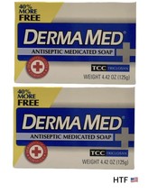 DERMAMED Antiseptic Medicated Soap bar - tcc triclosan 4.42 oz 125g - 2 Bar Soap - £39.46 GBP