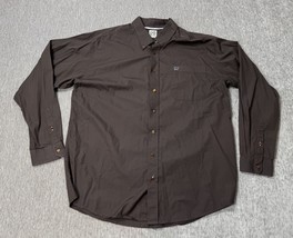 Cinch Shirt Mens Large Brown Long Sleeve Square Button Western Cowboy Wo... - $19.79
