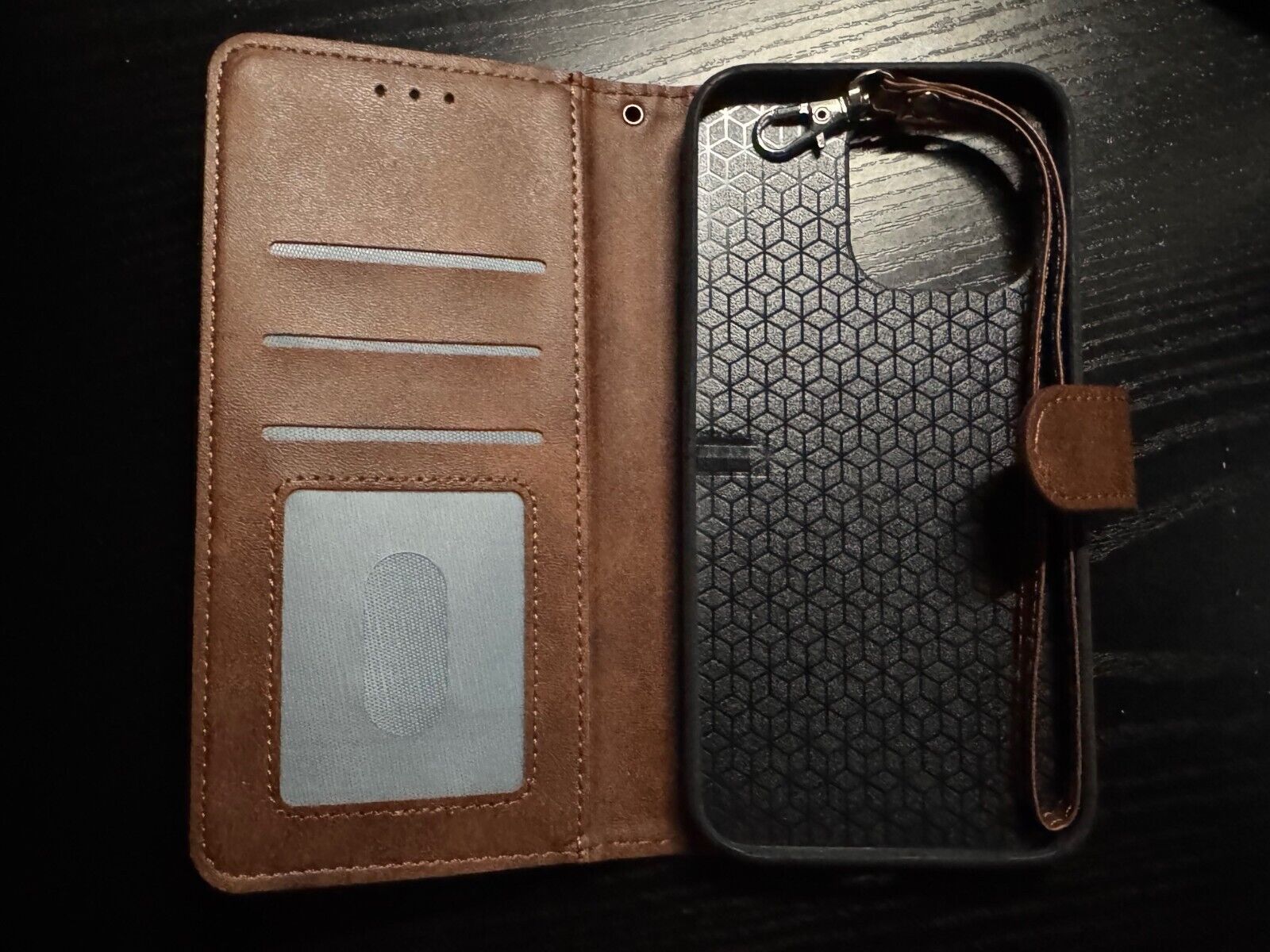 Brown Leather iPhone 14 Pro Max Wallet Case, Key Holder- Brand New - $12.00