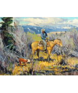 Cowboy with calf baby cow country western ceramic mural backsplash - €50,62 EUR+