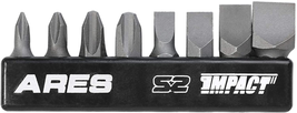 ARES 70013-8-Piece S2 Steel Impact Driver Bit Set - Includes Phillips 1,... - $18.13