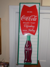 Drink Coca Cola Fishtail Vertical Embossed Sign - $3,203.05 MXN