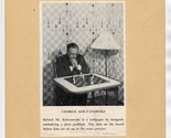 George Koltanowski Chess Board &amp; Wallpaper Picture 1930&#39;s NY Library Col... - £13.93 GBP