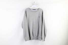 Vintage 90s Ralph Lauren Mens Medium Blank Crewneck Sweatshirt Heather Gray USA - $59.35