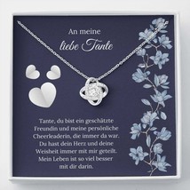 Special Tante Love Knot Message Card Necklace Unique German Aunt Gift - £40.05 GBP+