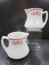 2 Shenango China Chardon Rose Red Creamers Set Vintage Diner Restaurant ... - £30.94 GBP