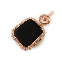 Apple Watch Pendant Charm Necklace Chain Brown Rose Gold Bezel Case 40/44 mm - £69.83 GBP+