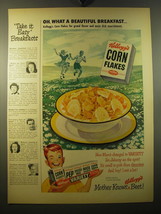 1950 Kellogg's Corn Flakes Cereal Ad - Oh, what a beautiful breakfast - £14.55 GBP