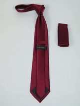 Men's Satin Silky Tie Hankie Set J.Valintin Private Collection R70 Burgundy image 2
