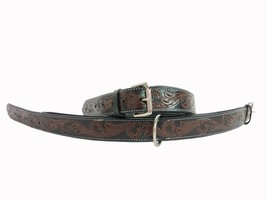 Shwaan Leather Dog Collar Genuine Tooled Floral Pattern Handmade Medium 13&quot; -17&quot; - £30.56 GBP