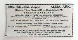 1961 Little Olde China Shoppe Antiques Advertisement Alma Arkansas F14D - $19.99