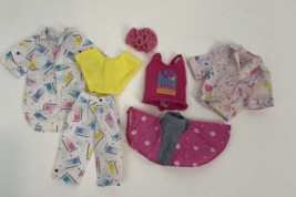 Vintage Barbie Doll Clothes Lot Shirt Pants Skirt Print Pants Skirt  - $14.00