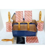5- Vintage Robinson 3715-4 Wood Handled 4&quot; Wall Paint Brushes + Box ~ 19... - $149.99