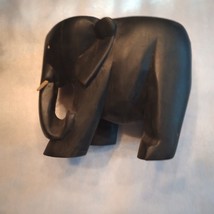 Elephant Statue - Wood - Used - Black Color    Lot #155 - $16.83