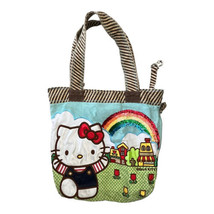 Sanrio Hello Kitty Loungefly Tote Bag Rainbow Sequin 2007 Canvas Stripe 14 x 15&quot; - £21.81 GBP