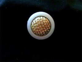 6 TEXTURED GOLD DOME CENTER 1.5″ WHITE RIM BUTTONS - £8.71 GBP