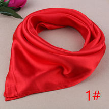 1 Women Solid Neck Neckerchief Soft Silk Bandana Square Wrap Scarf Head #1 - $4.99