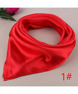 1 Women Solid Neck Neckerchief Soft Silk Bandana Square Wrap Scarf Head #1 - £3.74 GBP