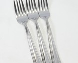 Oneida Flourish Salad Forks 7-1/8&quot; Rope Edge 18/10 Stainless  Lot of 3 - $94.07