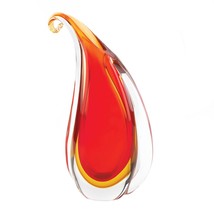 RED CURL ART GLASS VASE - £82.80 GBP