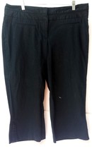 Lane Bryant Capri Pants Black Slacks 4 Pockets Flat Front Zip Women&#39;s Size 16 - £13.26 GBP