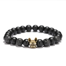 Noter French Bulldog Bracelet Men Women Vintage Copper Beaded Braclet Natural OL - £11.58 GBP