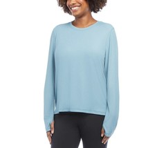 Danskin Ultimate Rib Long Sleeve Thumbhole   Tee SMOKE BLUE Women&#39;s Sz L... - $307.63 MXN