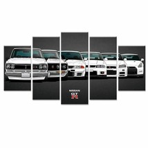 Nissan GT-R Sports Car Five Piece No Frame Canvas Multi Panel Home Decor Wall - $30.50+