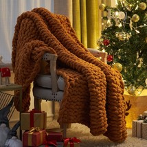 Luxury Chenille Cable Knit Throw Blanket Yarn For Couch Sofa And Bed, Ultra Soft - £50.75 GBP