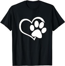 Dog Dad Mom Puppy Shirt Love Dogs Paw Print Heart Women Men T-Shirt - £12.57 GBP+
