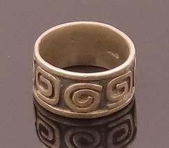 925 Sterling Silver - Vintage Spiral Key Maze Carved Band Ring Sz 5.5 - RG26707 - £25.18 GBP