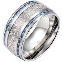  coi Jewelry Tungsten Carbide Carbon Fiber Meteorite Ring-4088(Size US9)  - £23.63 GBP