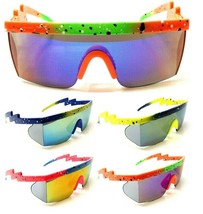 ZIG ZAG SEMI RIMLESS ONE PIECE SHIELD LENS WRAP AROUND SUNGLASSES OUTDOO... - $8.95