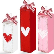 Geetery Valentine&#39;s Day Table Block Decoration Valentine Tiered Tray Decor - £26.54 GBP