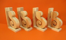 4 Wood Corbels Brackets 7 1/4&quot; X 2 3/8&quot; x 4 3/4&quot; Shelf Mantle Support Br... - £35.54 GBP