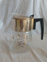 Vintage David Douglas Flameproof Coffee Tea Carafe Pot 6 Cup Gold Wheat - £22.41 GBP