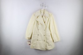 Deadstock Vintage 70s Streetwear Womens 15 Lined Double Breasted Trench Coat USA - £77.40 GBP