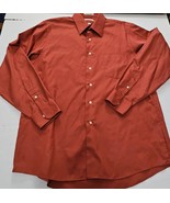 Van Heusen Lux Sateen Dress Shirt Wrinkle Free Long Sleeve Mens Sz L 16.... - $13.50